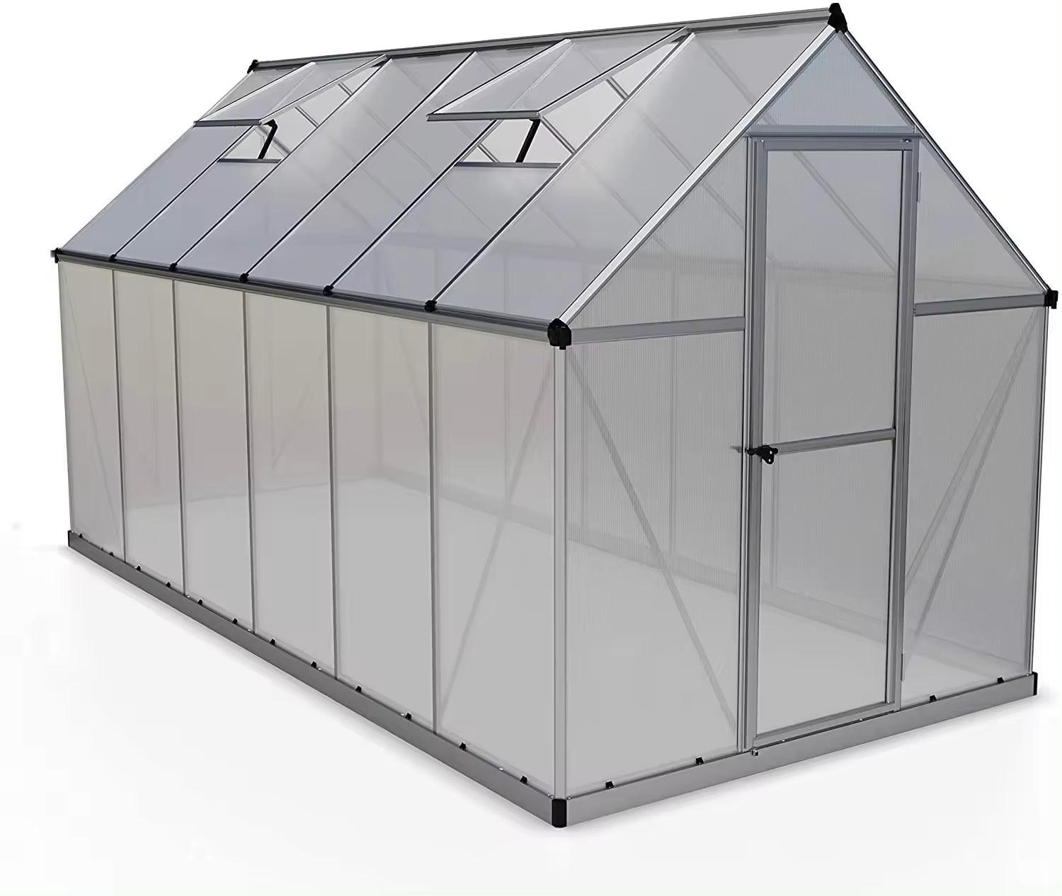 6x12 metal frame polycarbonate greenhouse - Pioneer_essentials