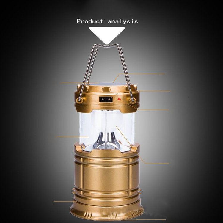 solar charging telescopic LED camping lantern - Pioneer_essentials