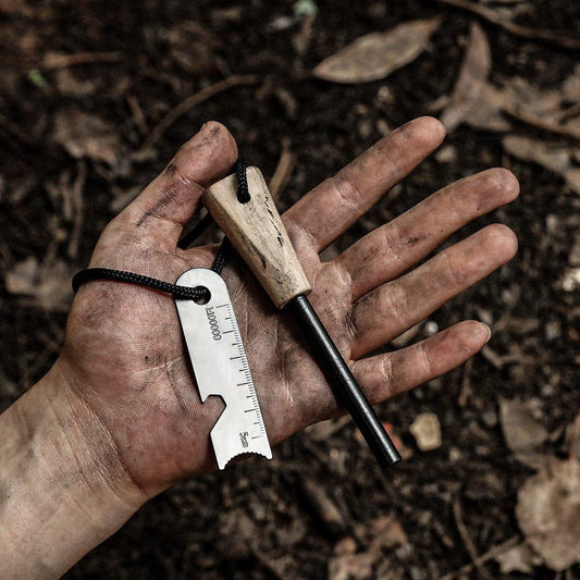 Wood handled Waterproof Ferro Rod Campfire Lighter - Pioneer_essentials